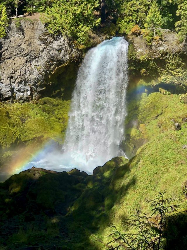 Rainbow waterfall. Life is a waterfall of events and emotions.